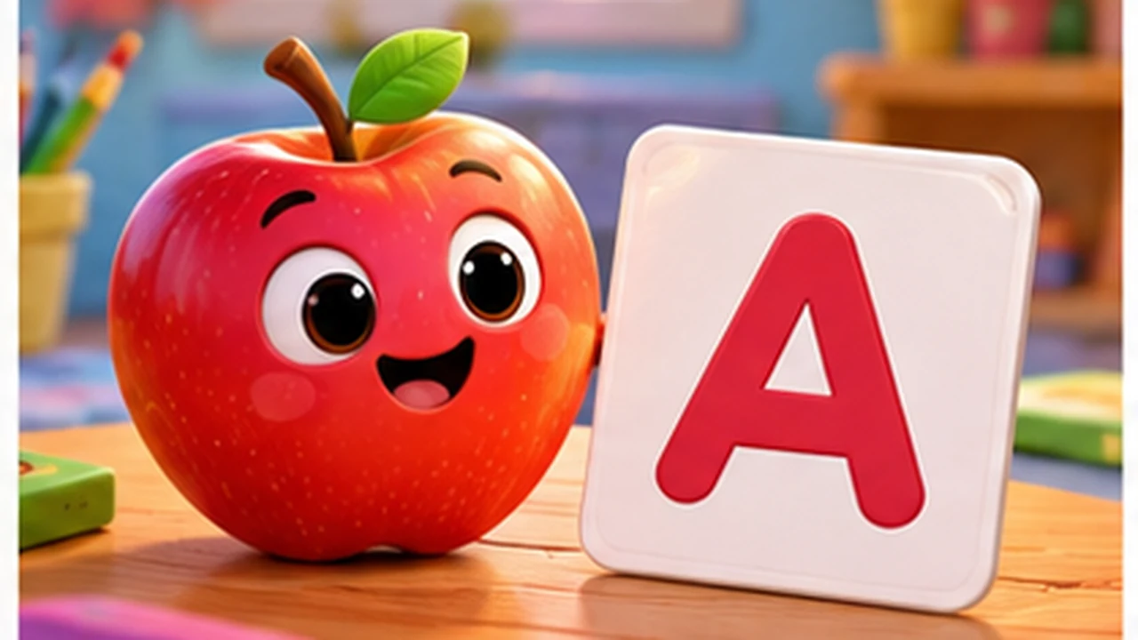 Apple and letter A beginning sound game preview