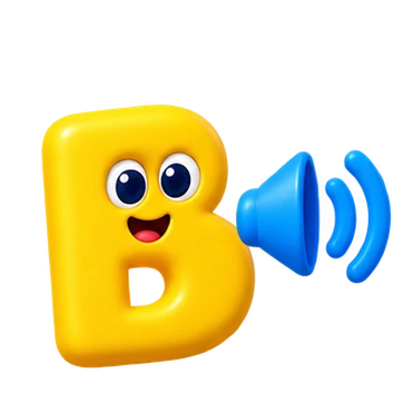Letter B with sound speaker