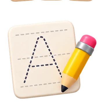 Letter tracing worksheet and pencil